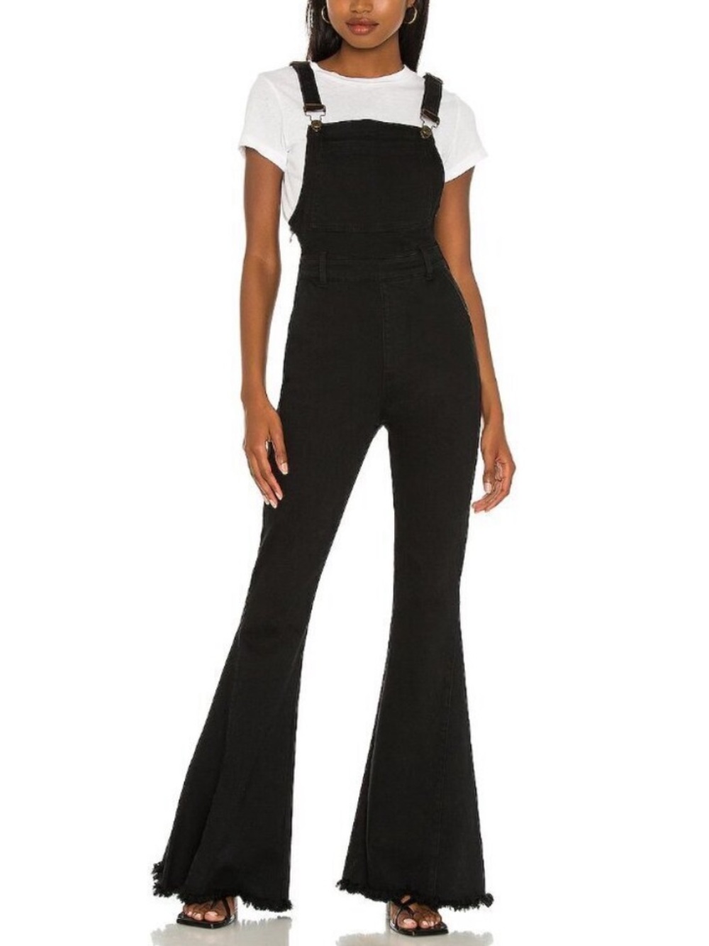 SHOW ME YOUR MUMU BERKELEY BELL OVERALLS SIZE MEDIUM BLACK WESTERN COWGIRL BOHO
